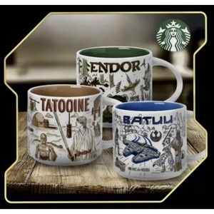 🔥 2021 Starbucks Star Wars Cups Set Tatooine Endor Batuu Been There Series Mugs